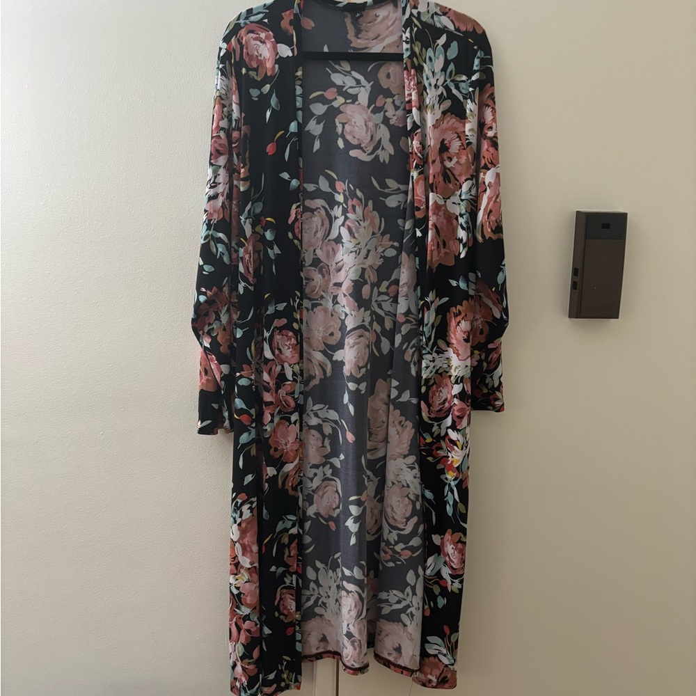 Floral Mid-Length Cardigan